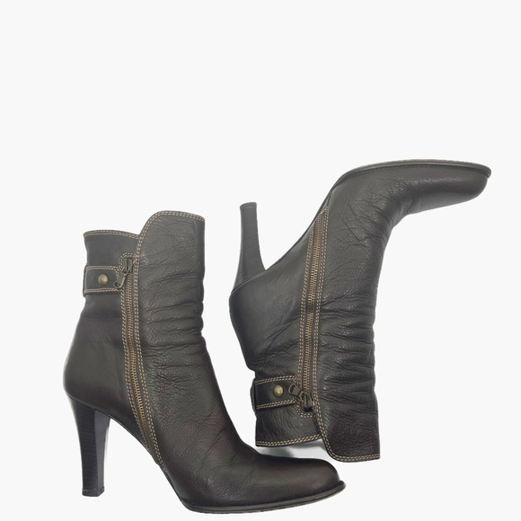 Coach Nancie Dark Brown Leather Zip Up Boot Made in Italy Womens size 10 - Picture 6 of 9